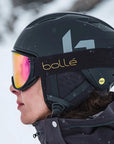 Bollé Women's Blanca Ski Goggles (Black Matte/Rose Gold) - Cat 2- Side