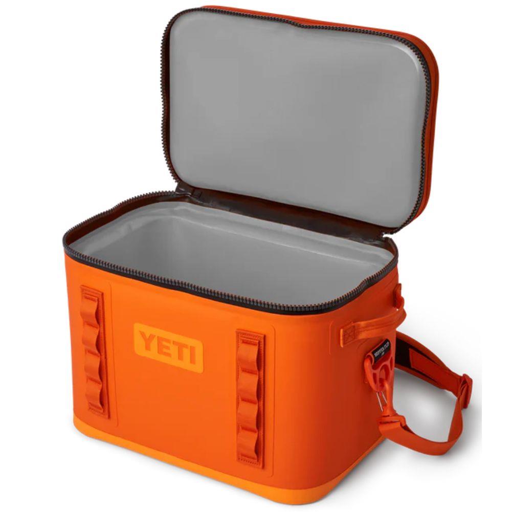 Yeti Hopper Flip 18 Cool Bag (King Crab) lid open