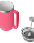 Yeti Rambler 34 oz French Press (Tropical Pink) lid off
