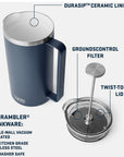 Yeti Rambler 64 oz French Press (Navy) info