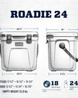 Yeti Roadie 24 Cool Box (Charcoal) measurements