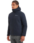 Montane Men's Fireball Hooded Insulated Jacket (Eclipse Blue) model angle