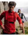 Montane Men's Featherlite Windproof Jacket (Acer Red) going down hill