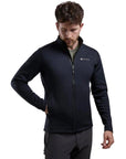 Montane Men's Fury Fleece Jacket (Black) looking down at hand