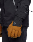 Black Diamond Soloist Gloves (Dark Curry)wearing