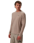Berghaus Men's Ivyhill Crew Top (Light Grey) model angle