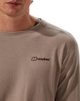 Berghaus Men's Ivyhill Crew Top (Light Grey) logo shoulder