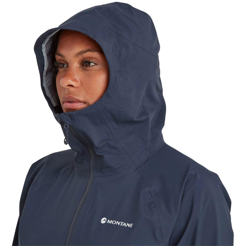 Montane Women's Phase Lite Waterproof Jacket (Eclipse Blue) hood up