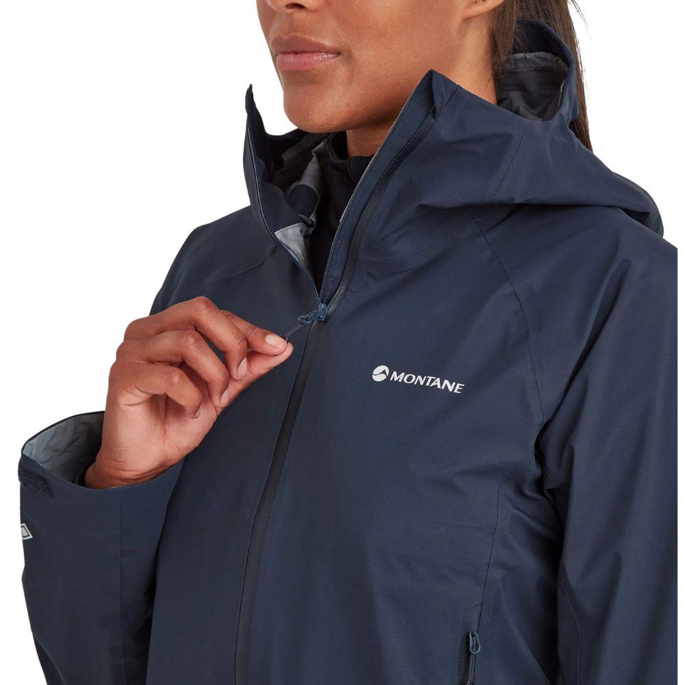 Montane Women's Phase Lite Waterproof Jacket (Eclipse Blue) zip