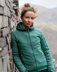 Rab Women's Modulus Fleece Hoody (Eucalyptus) lean on wall