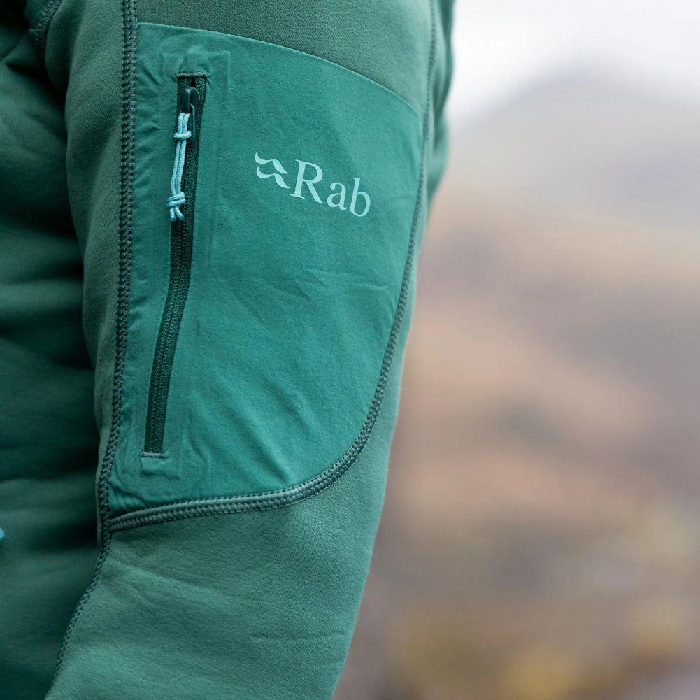 Rab Women's Modulus Fleece Hoody (Eucalyptus) pocket sleeve