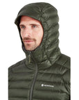 Montane Men's Anti-Freeze Packable Hooded Down Jacket (Oak Green) hood up