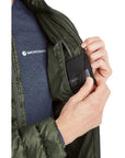 Montane Men's Anti-Freeze Packable Hooded Down Jacket (Oak Green) inside pocket
