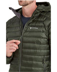 Montane Men's Anti-Freeze Packable Hooded Down Jacket (Oak Green) zip up