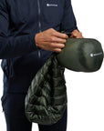 Montane Men's Anti-Freeze Packable Hooded Down Jacket (Oak Green) packing up