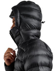 Montane Men's Anti-Freeze XT Hooded Down Jacket (Black) zipping up
