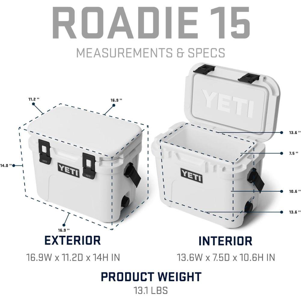 Yeti Roadie 15 Cool Box (White) measurements