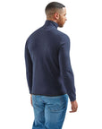 Patagonia Men's R1 Air Zip-Neck (New Navy) model back right