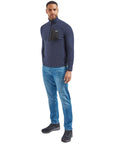Patagonia Men's R1 Air Zip-Neck (New Navy) model full body
