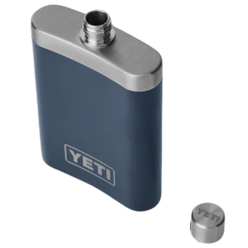 Yeti Flask 200ml (Navy) top off top angle