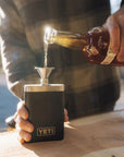 Yeti Flask 200ml (Navy) pouring