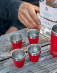 Yeti Shot Glasses (Tropical Pink) being used shots
