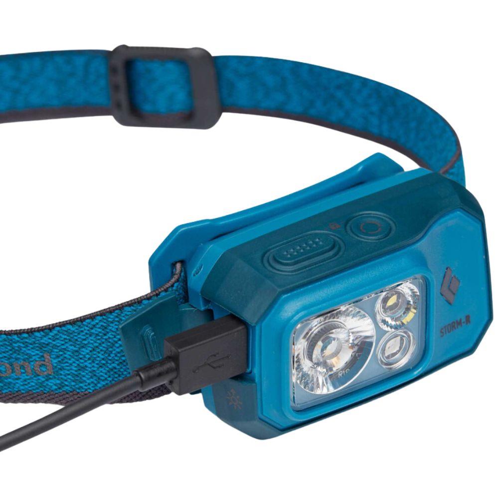 Black Diamond Storm 500 Lumen Rechargeable Head Torch (Azul) plug in