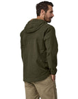Patagonia Men's Waxed Cotton Jacket (Basin Green) male back model