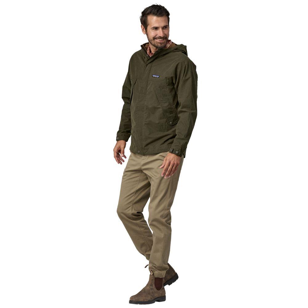 Patagonia Men's Waxed Cotton Jacket (Basin Green) full body male
