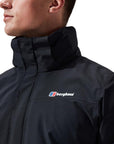 Berghaus Men's Hillwalker Interactive GTX Waterproof Jacket (Black) logo all zipped up