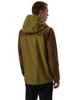 Berghaus Men's Deluge Pro 3.0 Waterproof Jacket (Green/Brown) back view