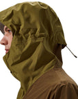 Berghaus Men's Deluge Pro 3.0 Waterproof Jacket (Green/Brown) profile hood up