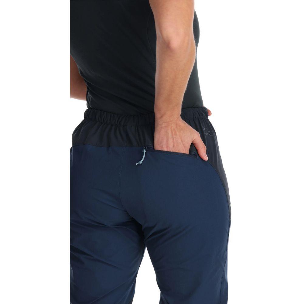 Rab Women's Torque Pants - Regular (Deep Ink) hand in back pocket