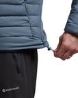 Montane Men's Resolve Hooded Down Jacket (Stone Blue) pullet side