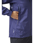 RAB Women's Downpour Plus 2.0 Waterproof Jacket (Patriot Blue) hand in pocket