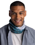 Buff CoolNet UV Neckwear (Watsea Blue Surfrider) around neck