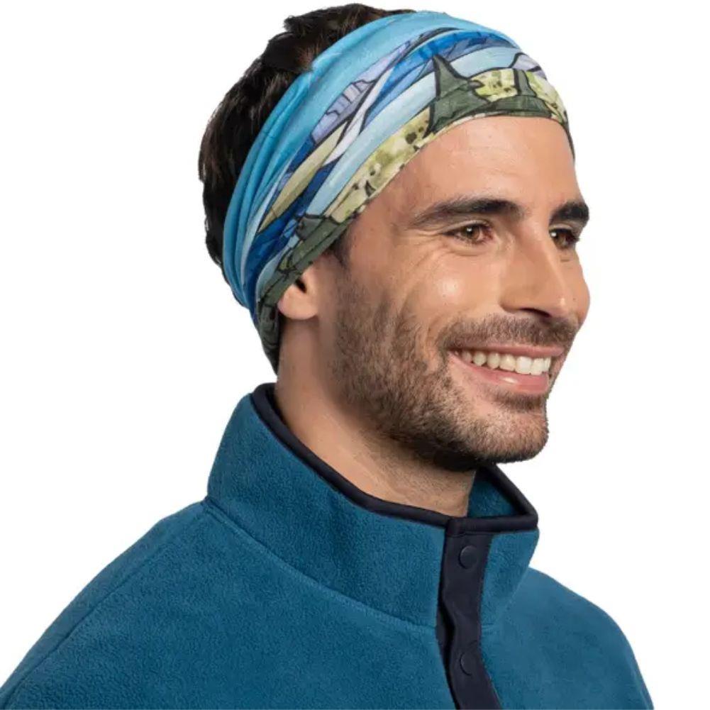 Buff CoolNet UV Neckwear (Glacier National Park) around head