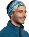 Buff CoolNet UV Neckwear (Glacier National Park) around head