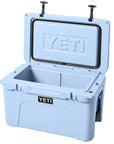 Yeti Tundra 45 Cool Box (Big Sky Blue) lid open
