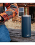 Yeti Rambler Wine Chiller (Big Sky Blue) sitting next to