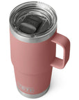 Yeti Rambler 20 OZ (591ml) Travel Mug (Sandstone Pink) top angle