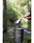 Vango Titanium Folding Spork scooping