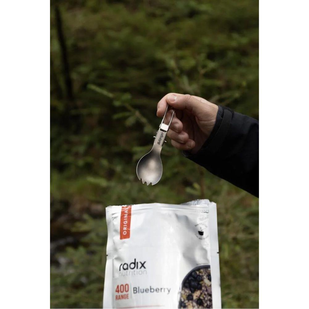 Vango Titanium Folding Spork eating