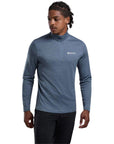Montane Men's Dart Zip Neck T-Shirt (Stone Blue) looking away
