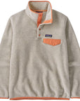 Patagonia Women's Lightweight Synchilla Snap-T Fleece Pullover (Oatmeal Heather/Heirloom Peach)