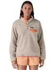 Patagonia Women's Lightweight Synchilla Snap-T Fleece Pullover (Oatmeal Heather/Heirloom Peach) mpdel front