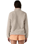 Patagonia Women's Lightweight Synchilla Snap-T Fleece Pullover (Oatmeal Heather/Heirloom Peach) back model