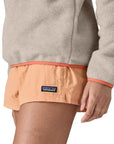 Patagonia Women's Lightweight Synchilla Snap-T Fleece Pullover (Oatmeal Heather/Heirloom Peach) bottom