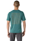 Patagonia Men's Capilene Cool Daily Graphic Shirt (Strataspire: Wetland Blue X-Dye) model back