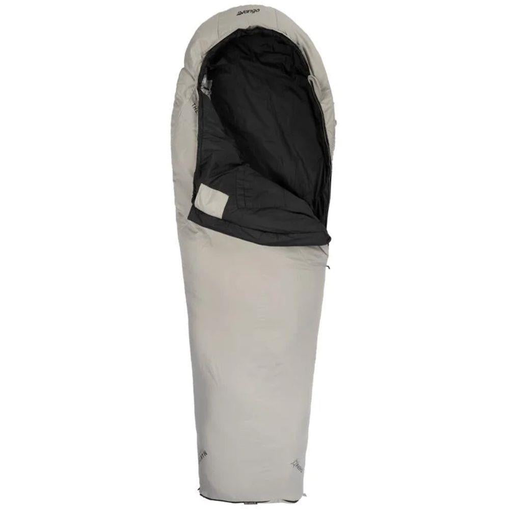 Vango Mantis Planet 50 Travel Sleeping Bag (Grey Flannel) flap open